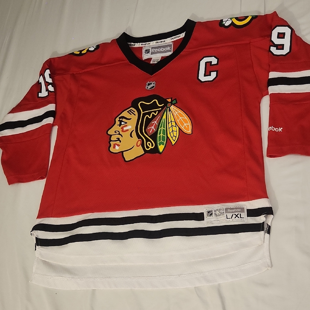 Reebok Red and White Hockey Jersey